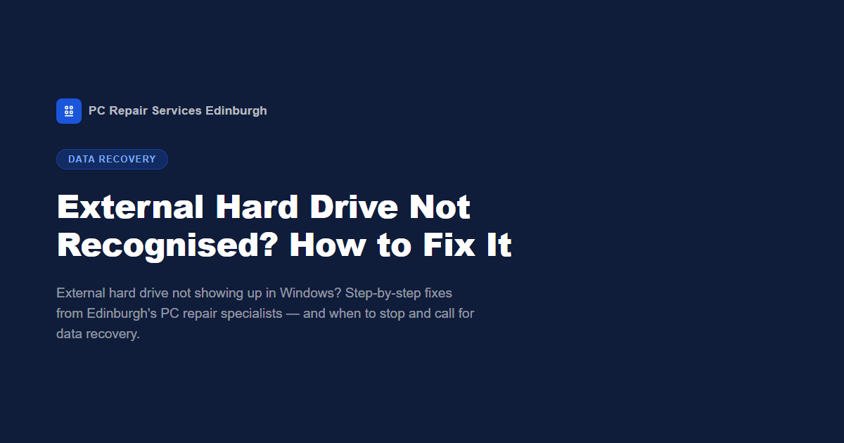 External Hard Drive Not Recognised? How to Fix It