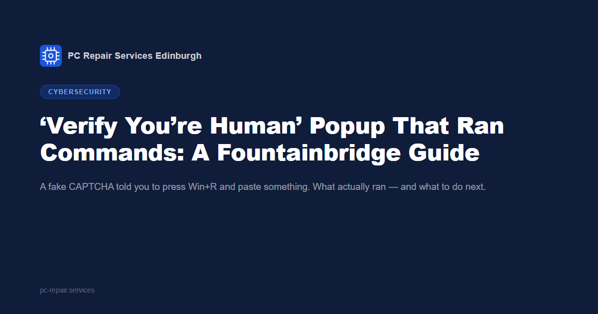 &lsquo;Verify You&rsquo;re Human&rsquo; Popup That Ran Commands: A Fountainbridge Guide