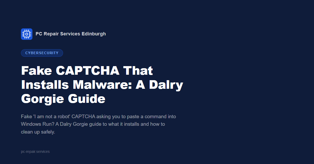 Fake CAPTCHA That Installs Malware: A Dalry Gorgie Guide