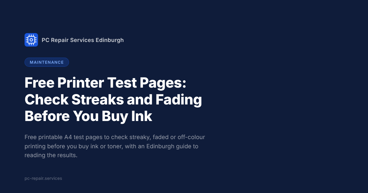 Free Printer Test Pages: Check Streaks and Fading Before You Buy Ink