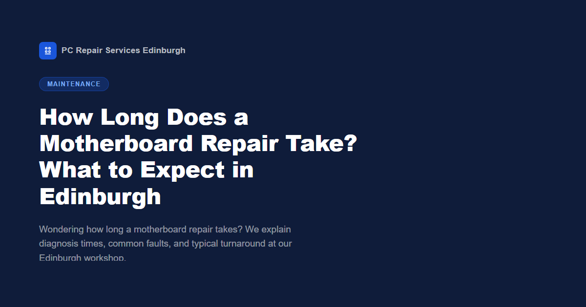 How Long Does a Motherboard Repair Take? What to Expect