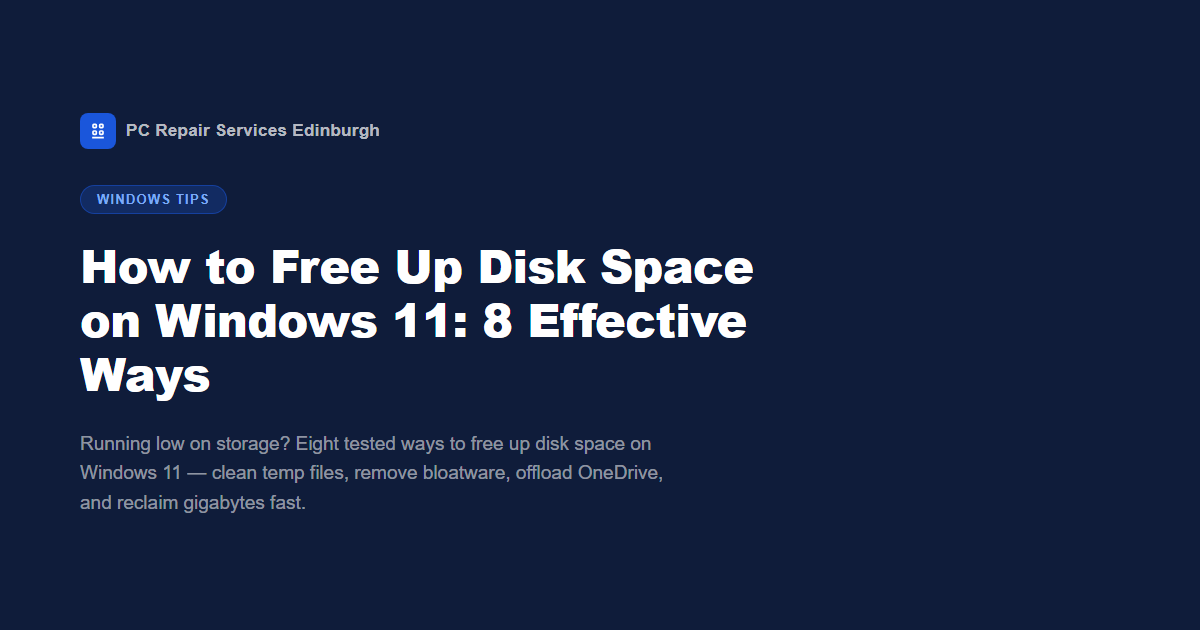 How to Free Up Disk Space on Windows 11: 8 Effective Ways