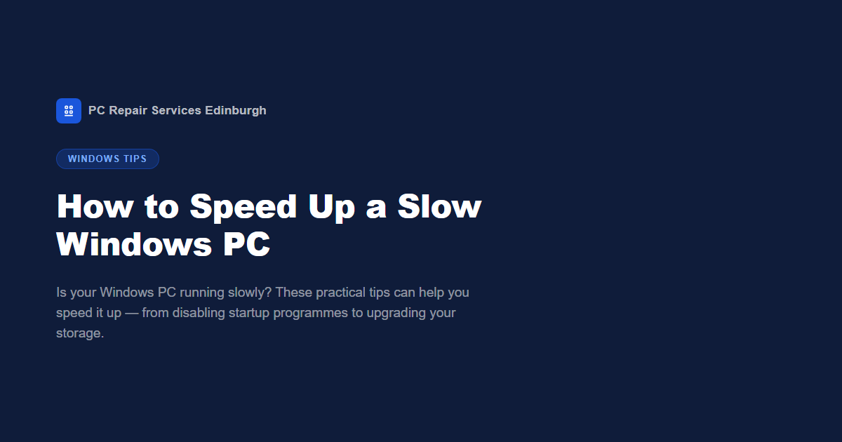 How to Speed Up a Slow Windows PC