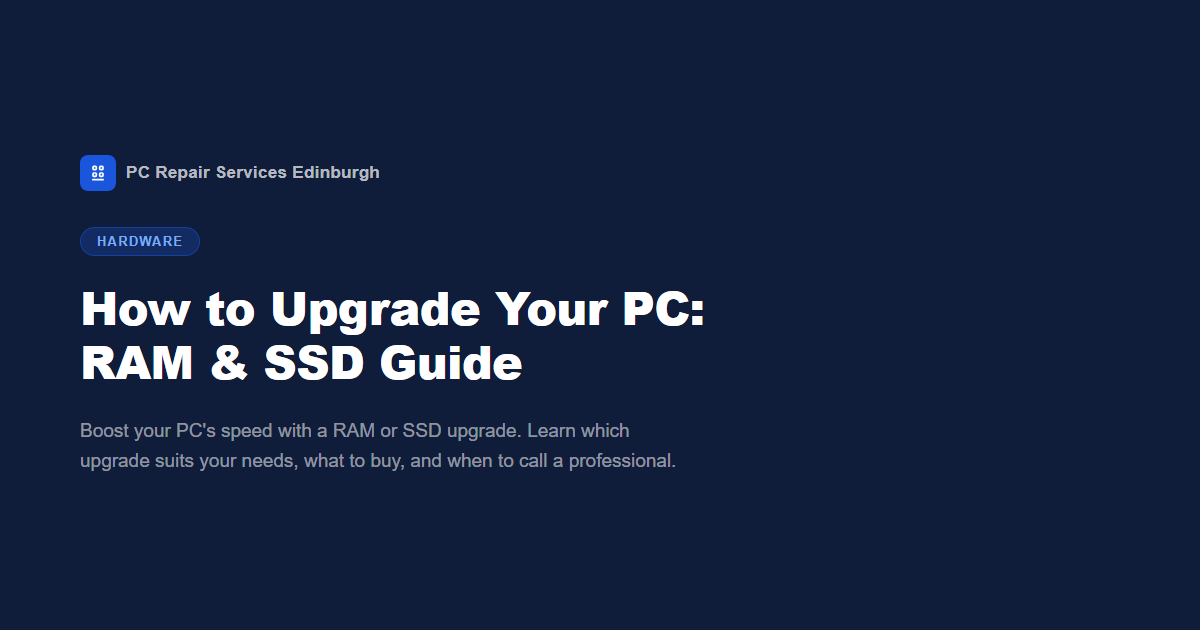 How to Upgrade Your PC: RAM & SSD Guide