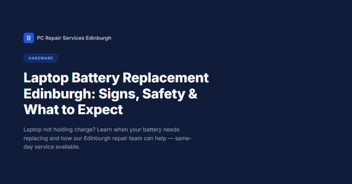 Laptop Battery Replacement Edinburgh: Signs, Safety & What to Expect