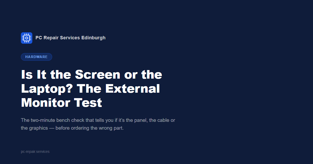 Is It the Screen or the Laptop? The External Monitor Test &mdash; a Lasswade Guide