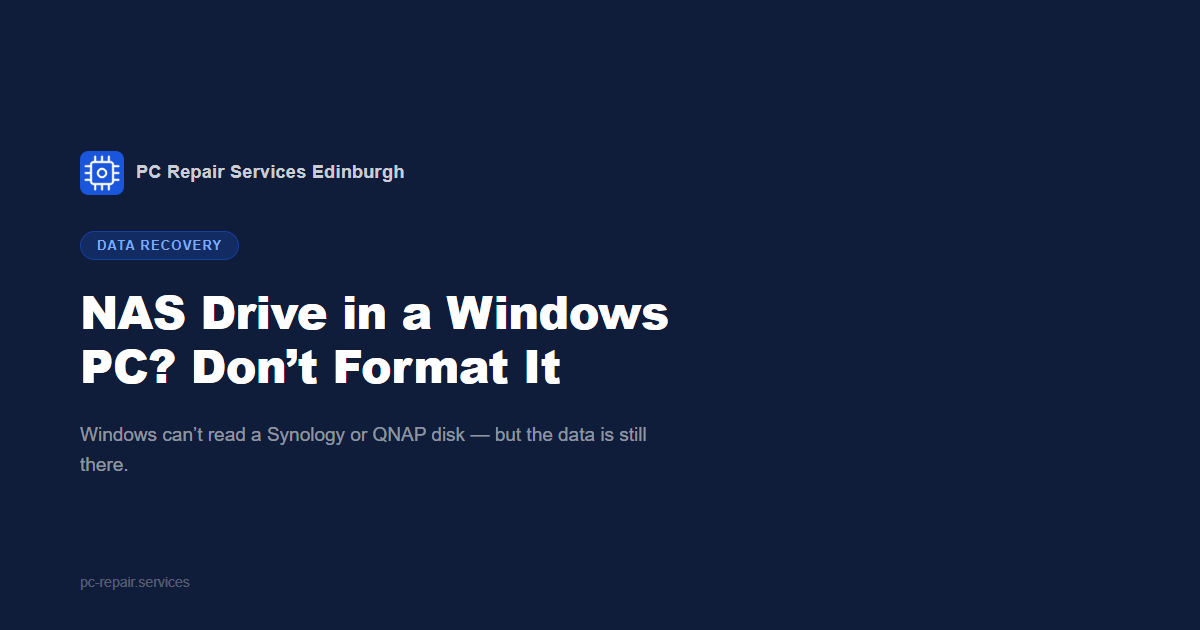 NAS Drive in a Windows PC? Don&rsquo;t Let Windows Format It (a Roslin Guide)