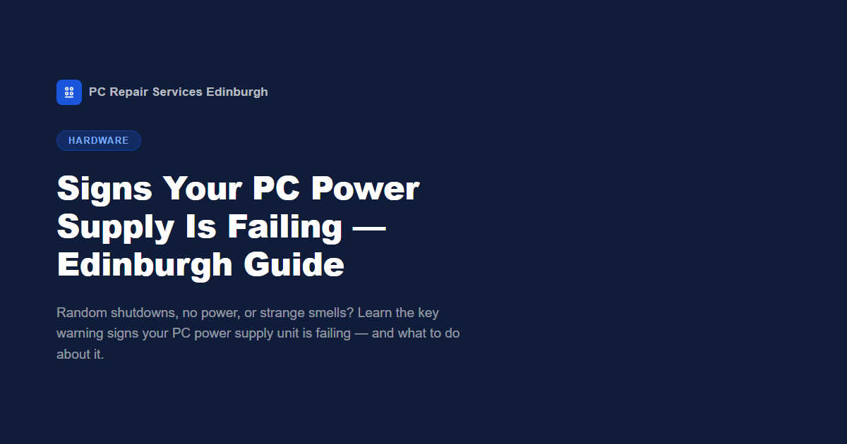 Signs Your PC Power Supply Is Failing — Edinburgh Guide