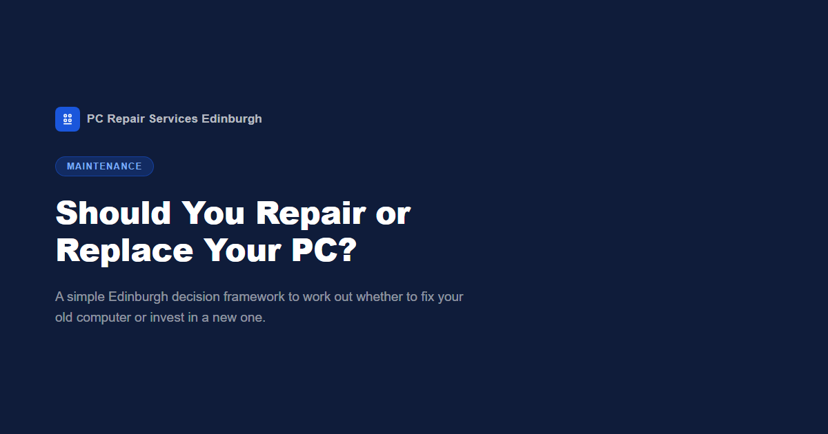 Should You Repair or Replace Your PC? An Edinburgh Guide