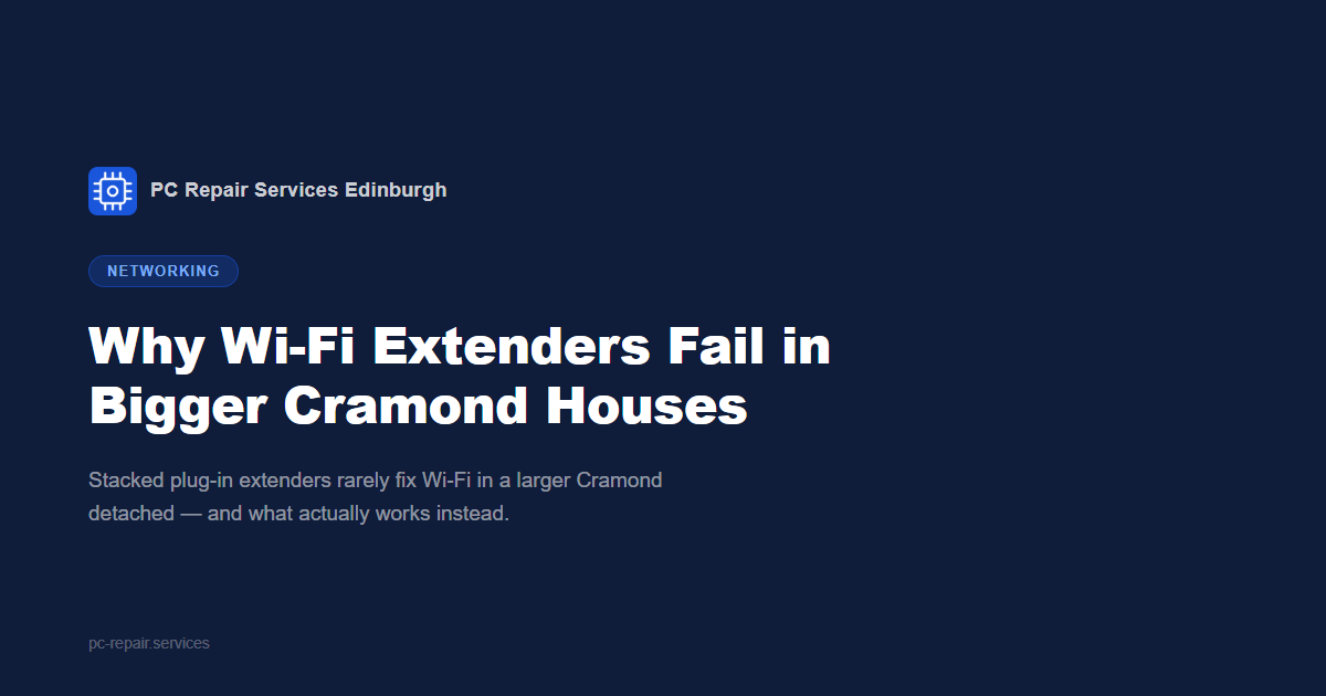 Why Wi-Fi Extenders Fail in Bigger Cramond Houses