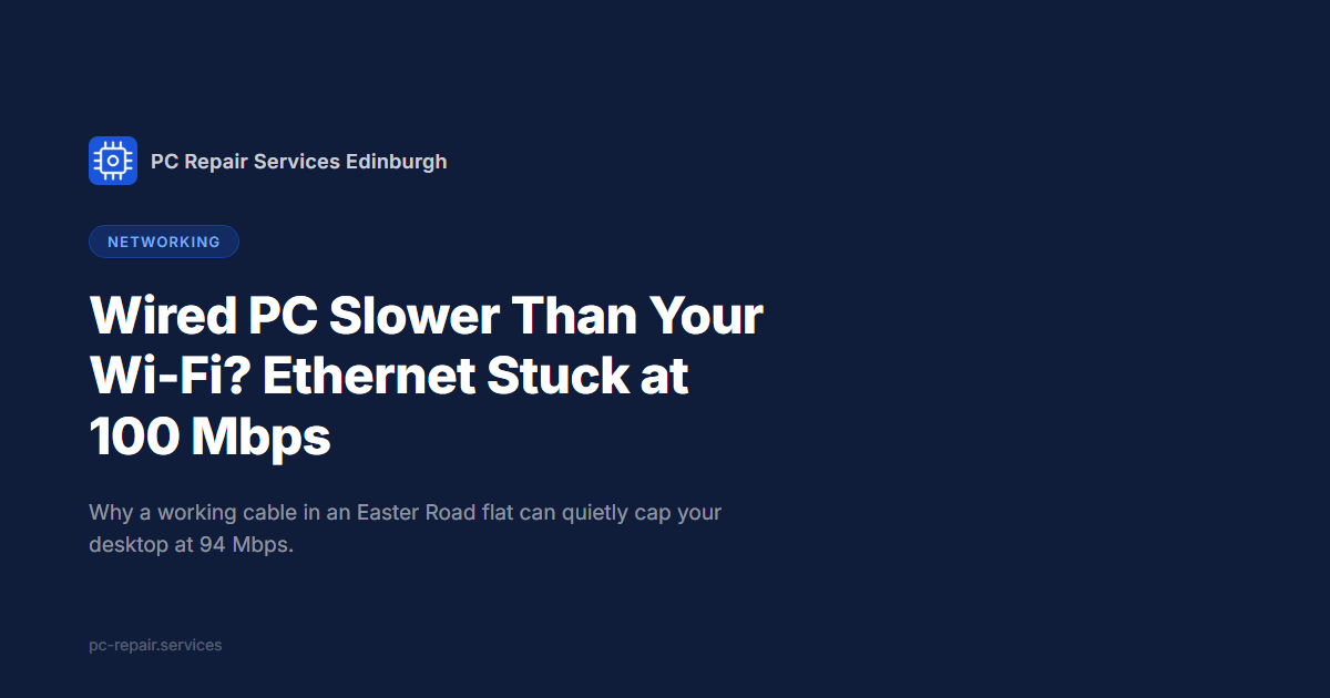 Wired PC Slower Than Your Wi-Fi? Why Ethernet Sticks at 100 Mbps &mdash; an Easter Road Guide