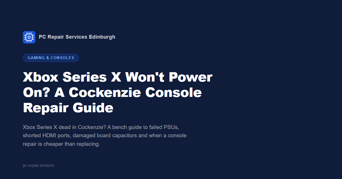 Xbox Series X Won't Power On? A Cockenzie Console Repair Guide